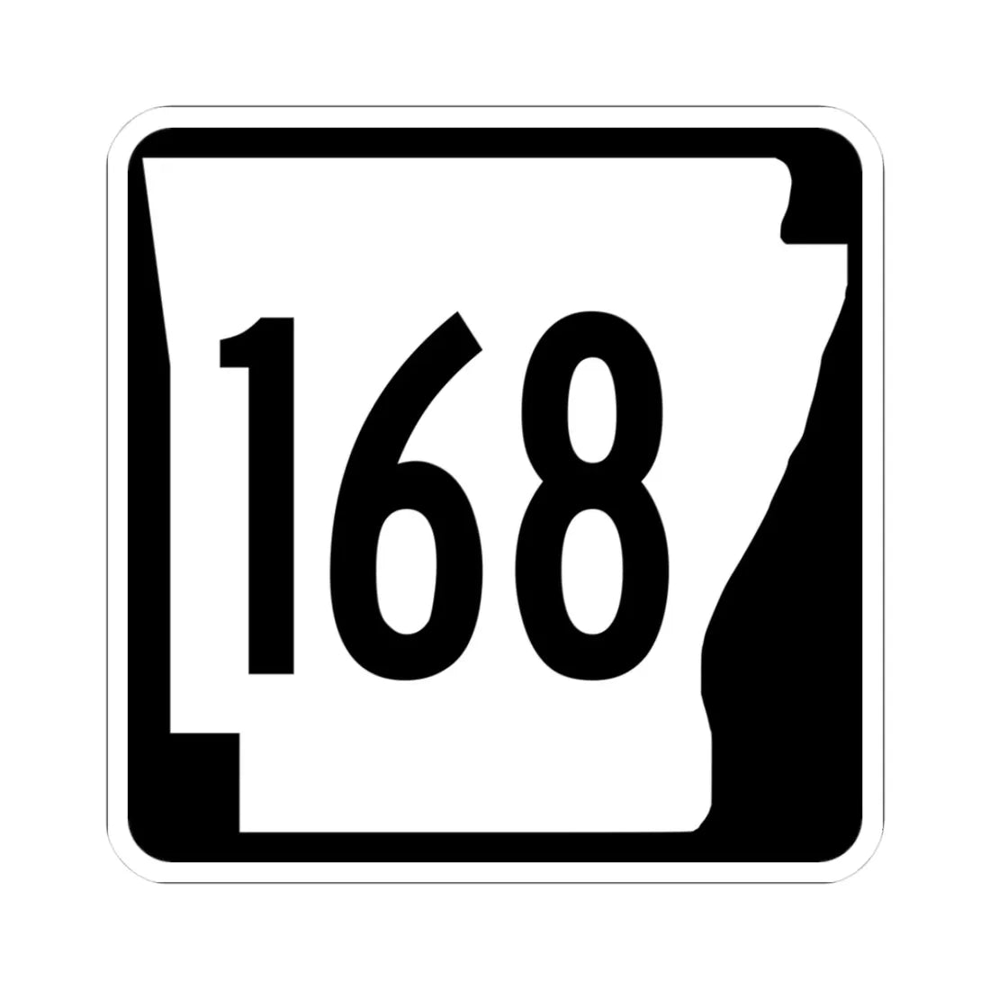 Arkansas 168 1970 (Arkansas) (Road Sign) STICKER Vinyl Kiss-Cut Decal 3 Inch White - The Sticker Space