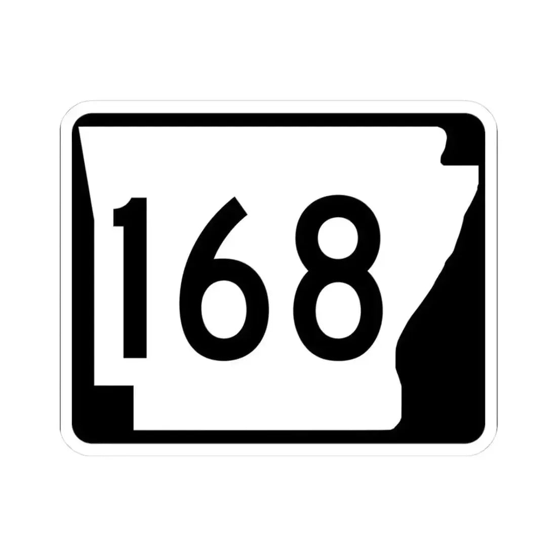 Arkansas 168 (Arkansas) (Road Sign) STICKER Vinyl Kiss-Cut Decal 3 Inch White - The Sticker Space