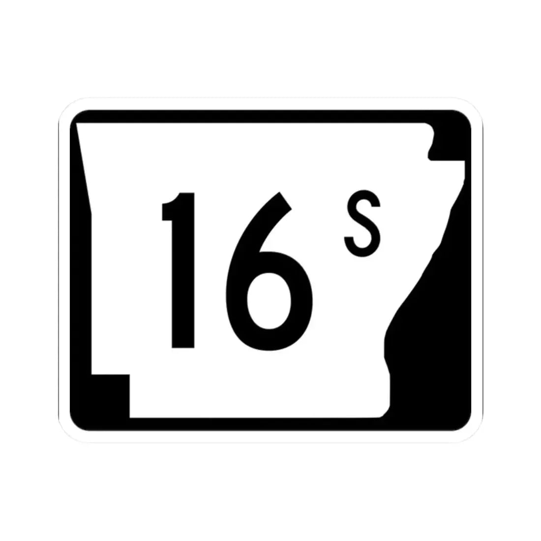 Arkansas 16S (Arkansas) (Road Sign) STICKER Vinyl Kiss-Cut Decal 2 Inch White - The Sticker Space