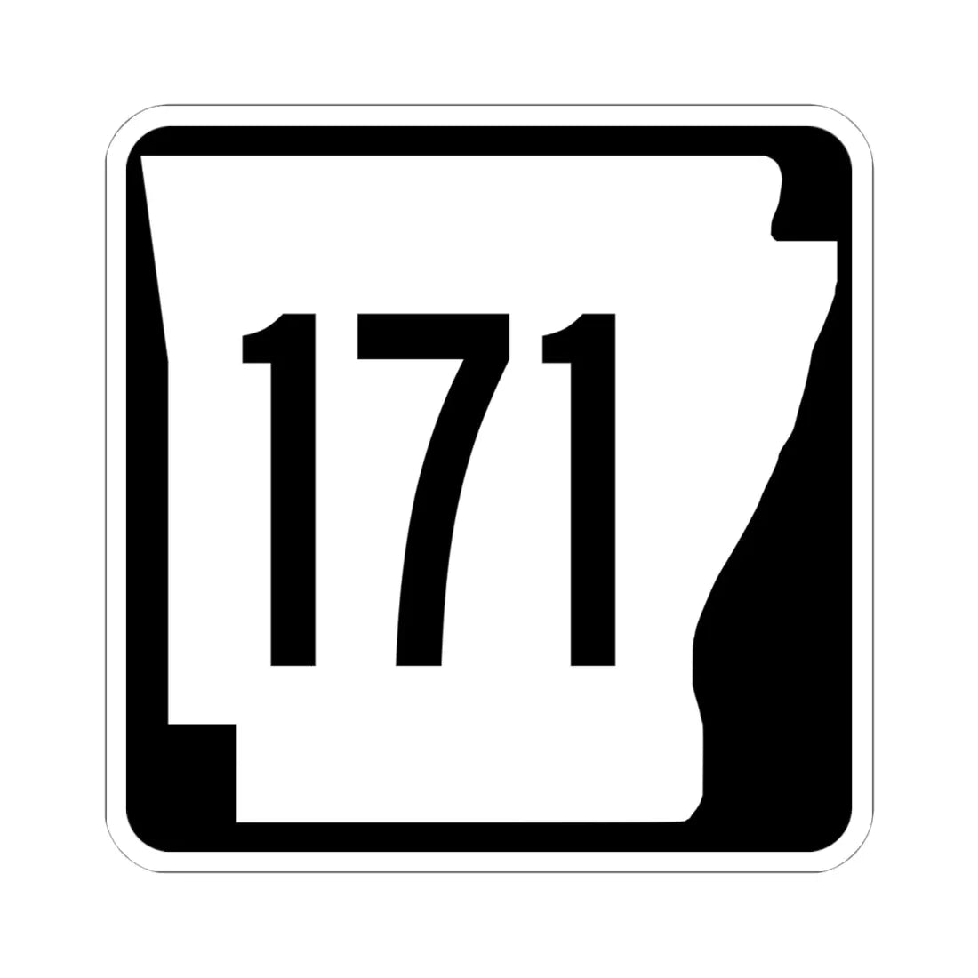 Arkansas 171 1970 (Arkansas) (Road Sign) STICKER Vinyl Kiss-Cut Decal 6 Inch White - The Sticker Space