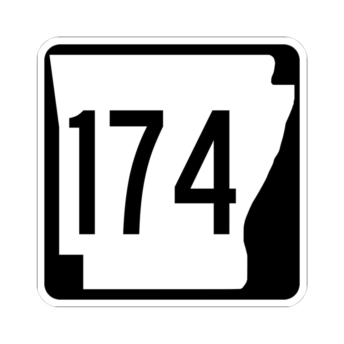 Arkansas 174 1970 (Arkansas) (Road Sign) STICKER Vinyl Kiss-Cut Decal 4 Inch White - The Sticker Space