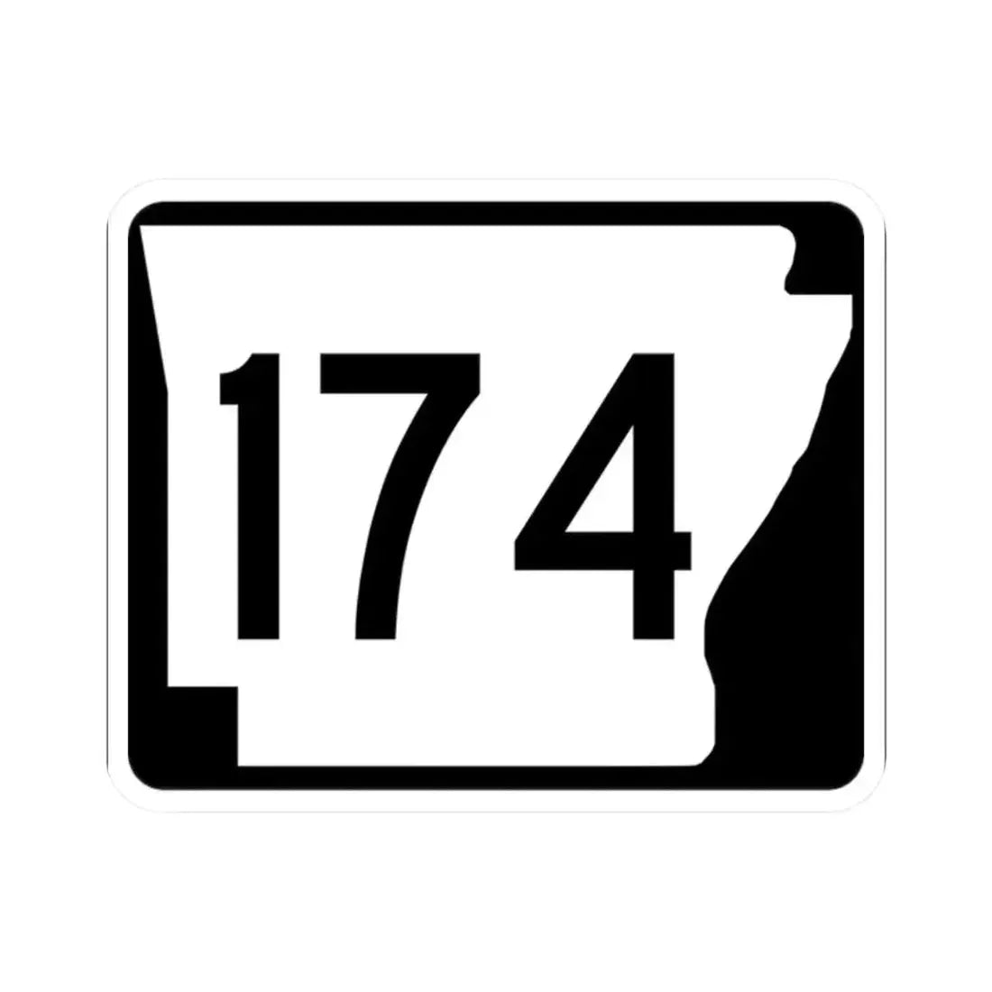 Arkansas 174 (Arkansas) (Road Sign) STICKER Vinyl Kiss-Cut Decal 2 Inch White - The Sticker Space