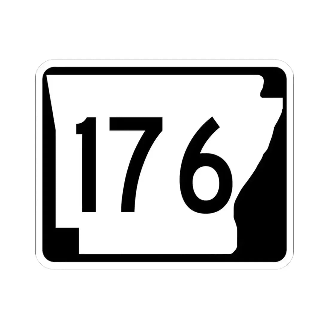 Arkansas 176 (Arkansas) (Road Sign) STICKER Vinyl Kiss-Cut Decal 3 Inch White - The Sticker Space