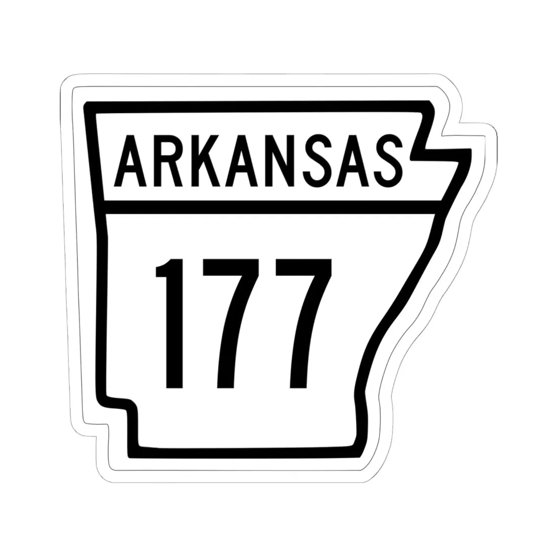 Arkansas 177 1948 (Arkansas) (Road Sign) STICKER Vinyl Kiss-Cut Decal 6 Inch White - The Sticker Space