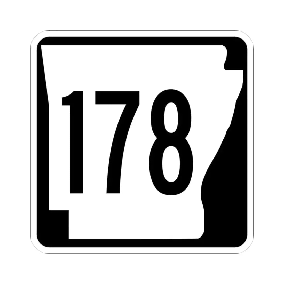 Arkansas 178 1970 (Arkansas) (Road Sign) STICKER Vinyl Kiss-Cut Decal 3 Inch White - The Sticker Space