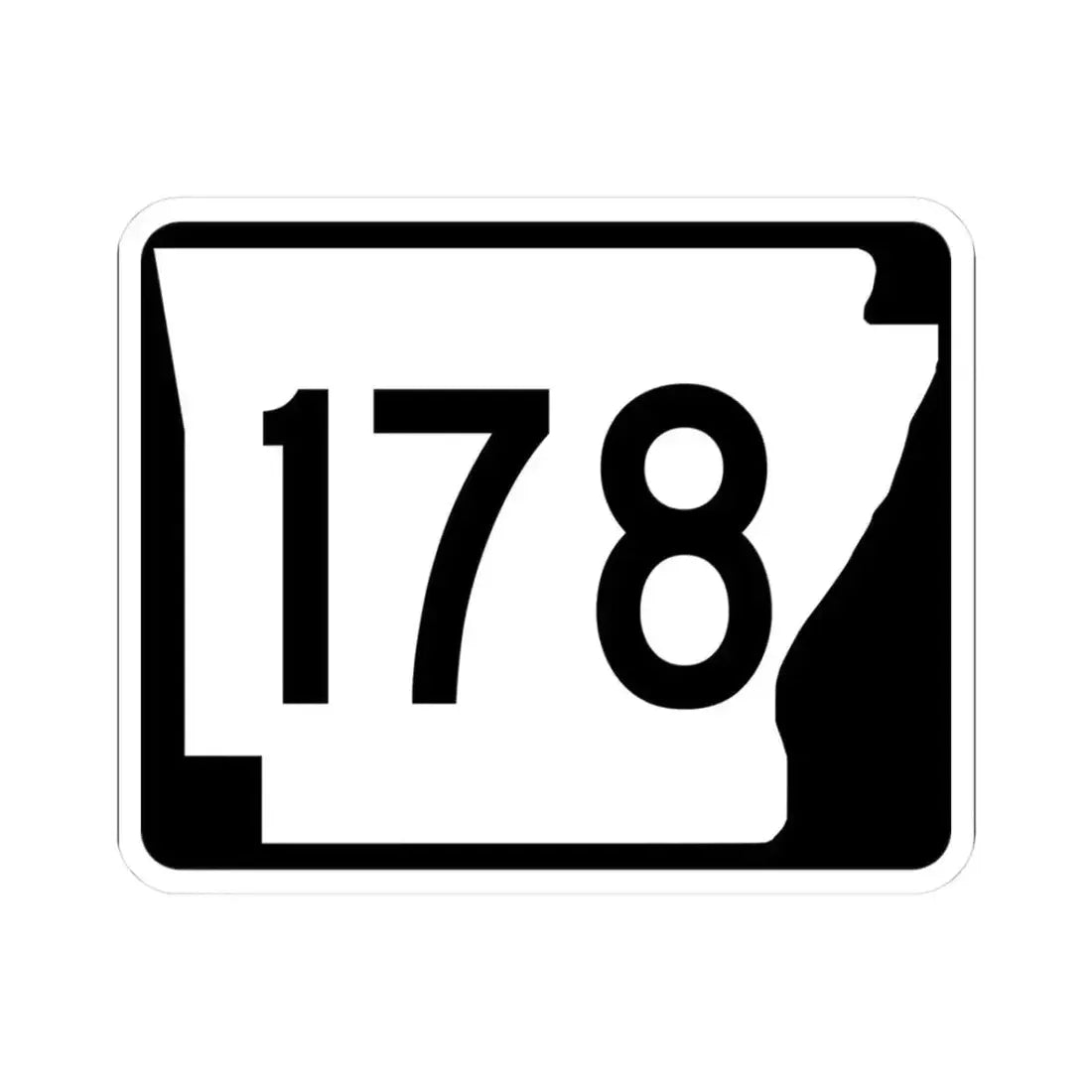Arkansas 178 (Arkansas) (Road Sign) STICKER Vinyl Kiss-Cut Decal 3 Inch White - The Sticker Space