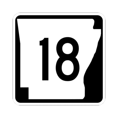 Arkansas 18 (Arkansas) (Road Sign) STICKER Vinyl Kiss-Cut Decal 3 Inch White - The Sticker Space