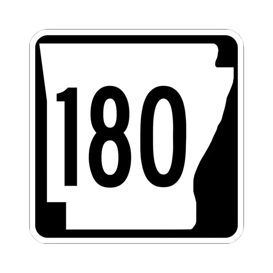 Arkansas 180 1970 (Arkansas) (Road Sign) STICKER Vinyl Kiss-Cut Decal 4 Inch White - The Sticker Space