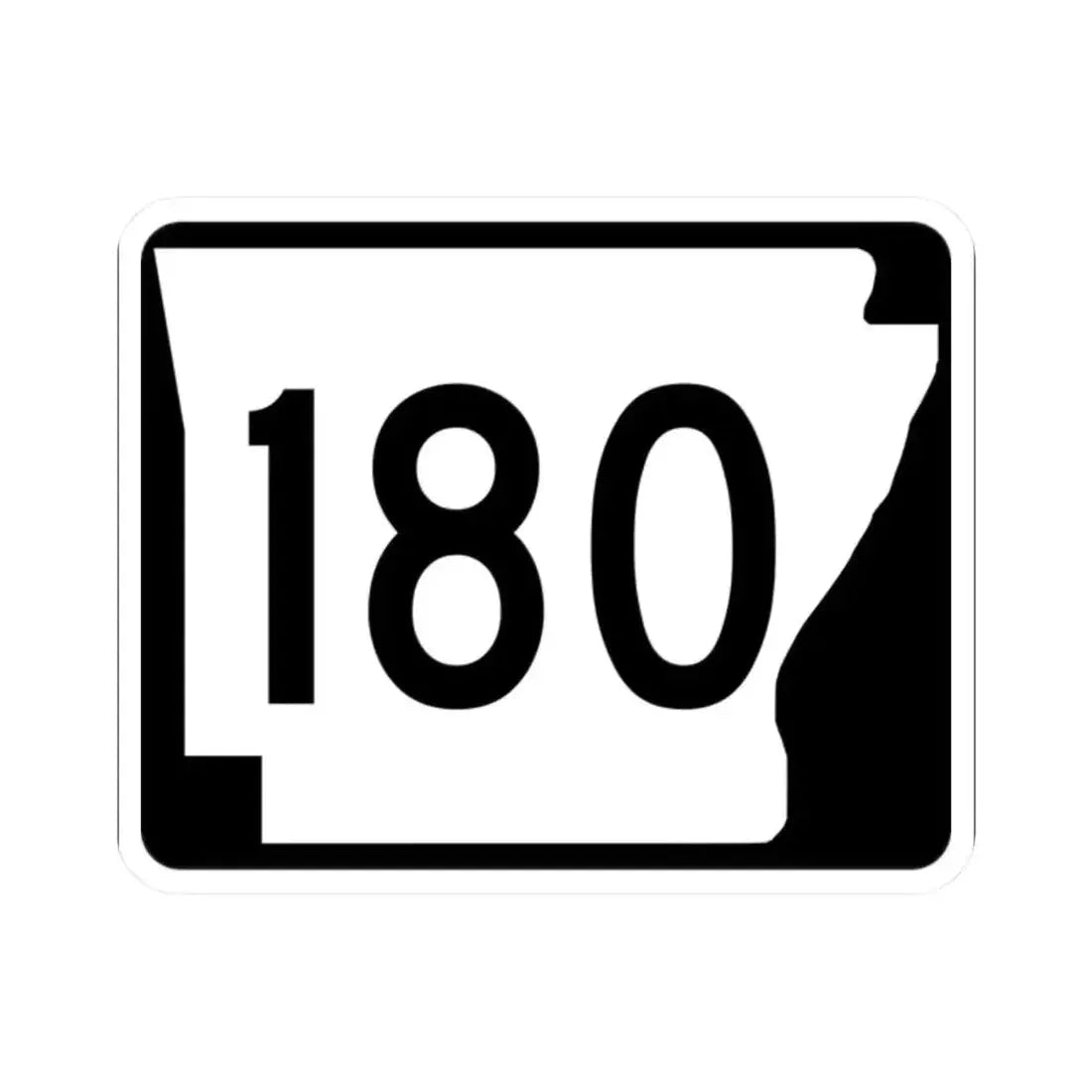 Arkansas 180 (Arkansas) (Road Sign) STICKER Vinyl Kiss-Cut Decal 2 Inch White - The Sticker Space