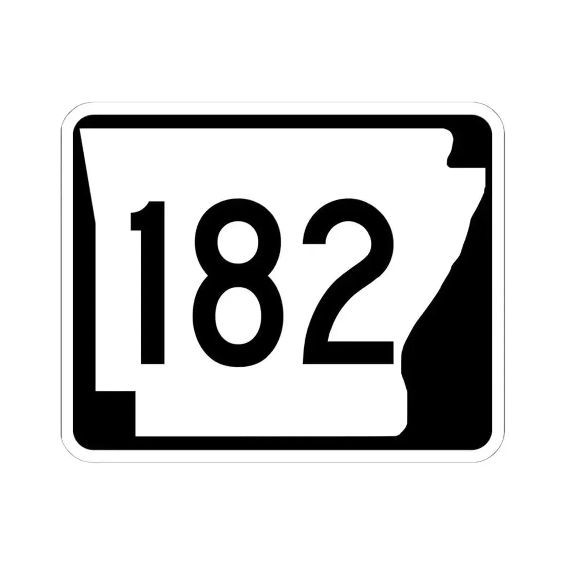 Arkansas 182 (Arkansas) (Road Sign) STICKER Vinyl Kiss-Cut Decal 6 Inch White - The Sticker Space