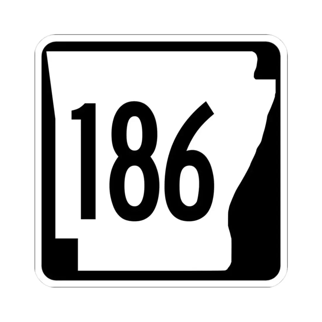 Arkansas 186 1970 (Arkansas) (Road Sign) STICKER Vinyl Kiss-Cut Decal 3 Inch White - The Sticker Space
