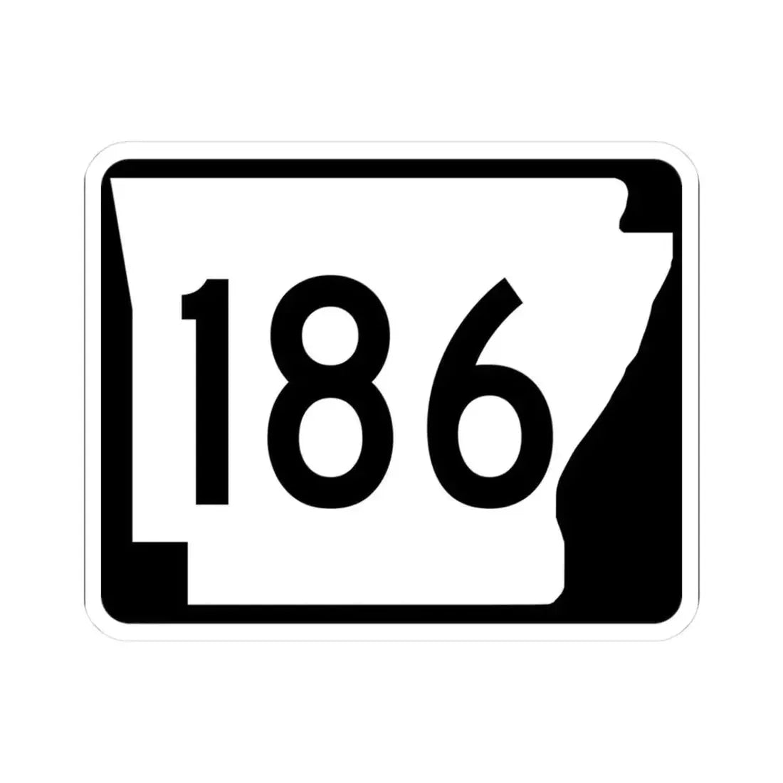 Arkansas 186 (Arkansas) (Road Sign) STICKER Vinyl Kiss-Cut Decal 3 Inch White - The Sticker Space