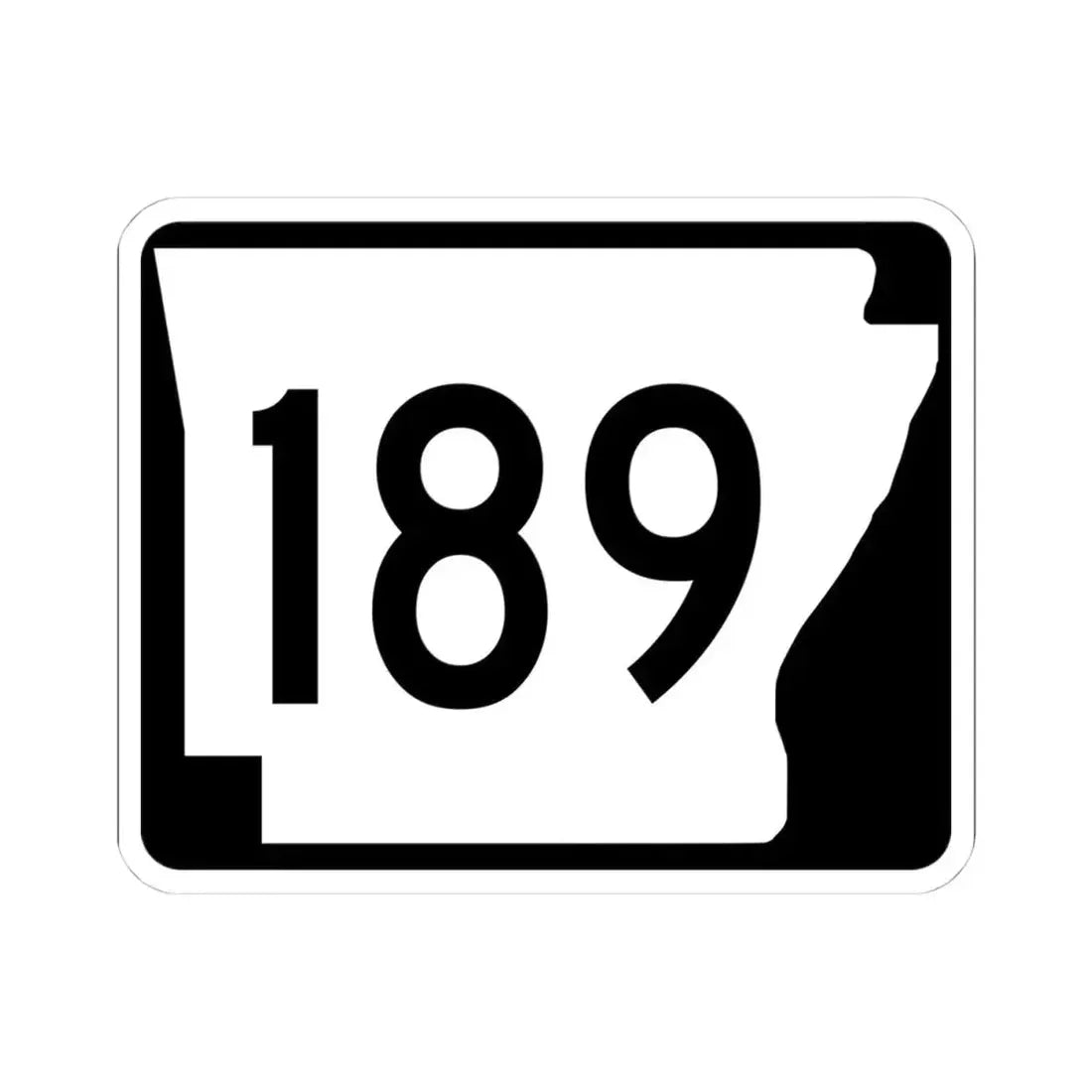 Arkansas 189 (Arkansas) (Road Sign) STICKER Vinyl Kiss-Cut Decal 4 Inch White - The Sticker Space