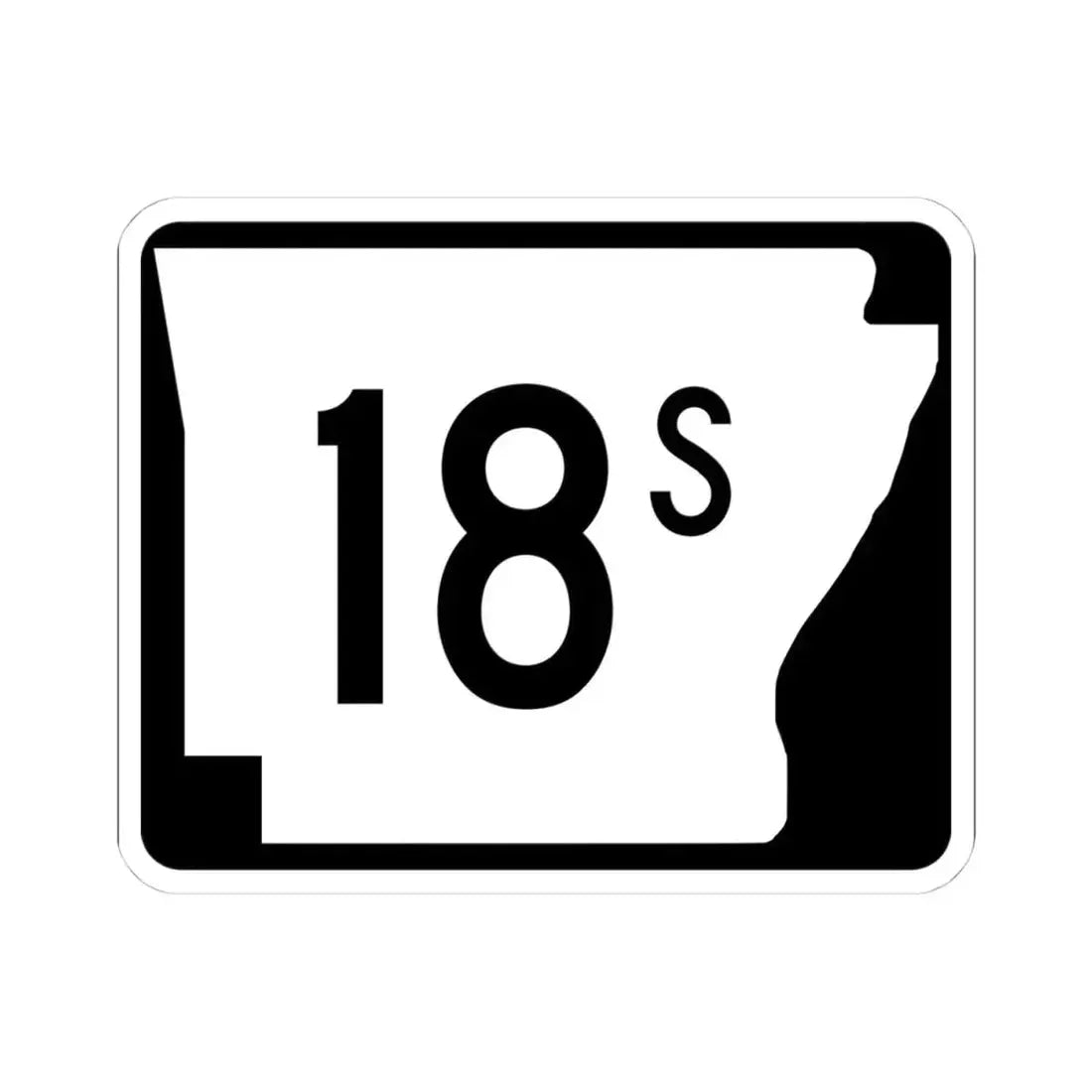 Arkansas 18S (Arkansas) (Road Sign) STICKER Vinyl Kiss-Cut Decal 4 Inch White - The Sticker Space