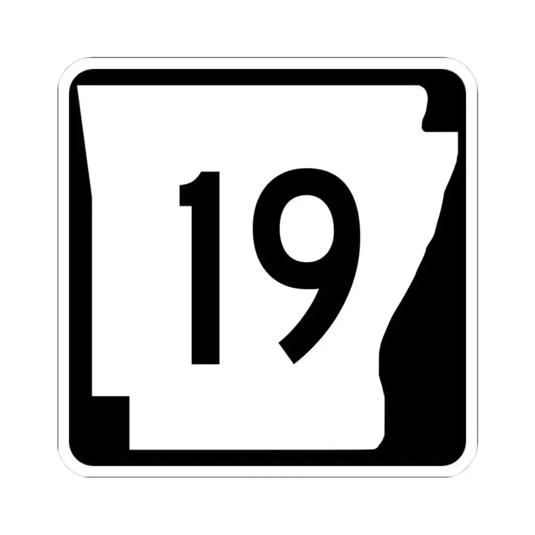 Arkansas 19 (Arkansas) (Road Sign) STICKER Vinyl Kiss-Cut Decal 3 Inch White - The Sticker Space