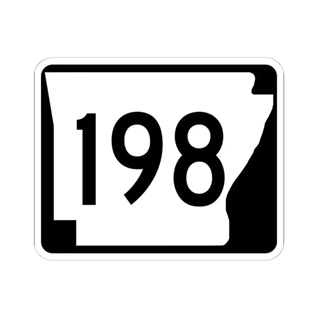 Arkansas 198 (Arkansas) (Road Sign) STICKER Vinyl Kiss-Cut Decal 6 Inch White - The Sticker Space