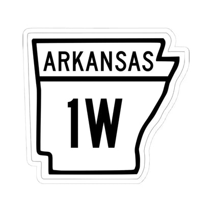 Arkansas 1W 1948 (Arkansas) (Road Sign) STICKER Vinyl Kiss-Cut Decal 4 Inch White - The Sticker Space