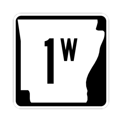 Arkansas 1W (Arkansas) (Road Sign) STICKER Vinyl Kiss-Cut Decal 4 Inch White - The Sticker Space