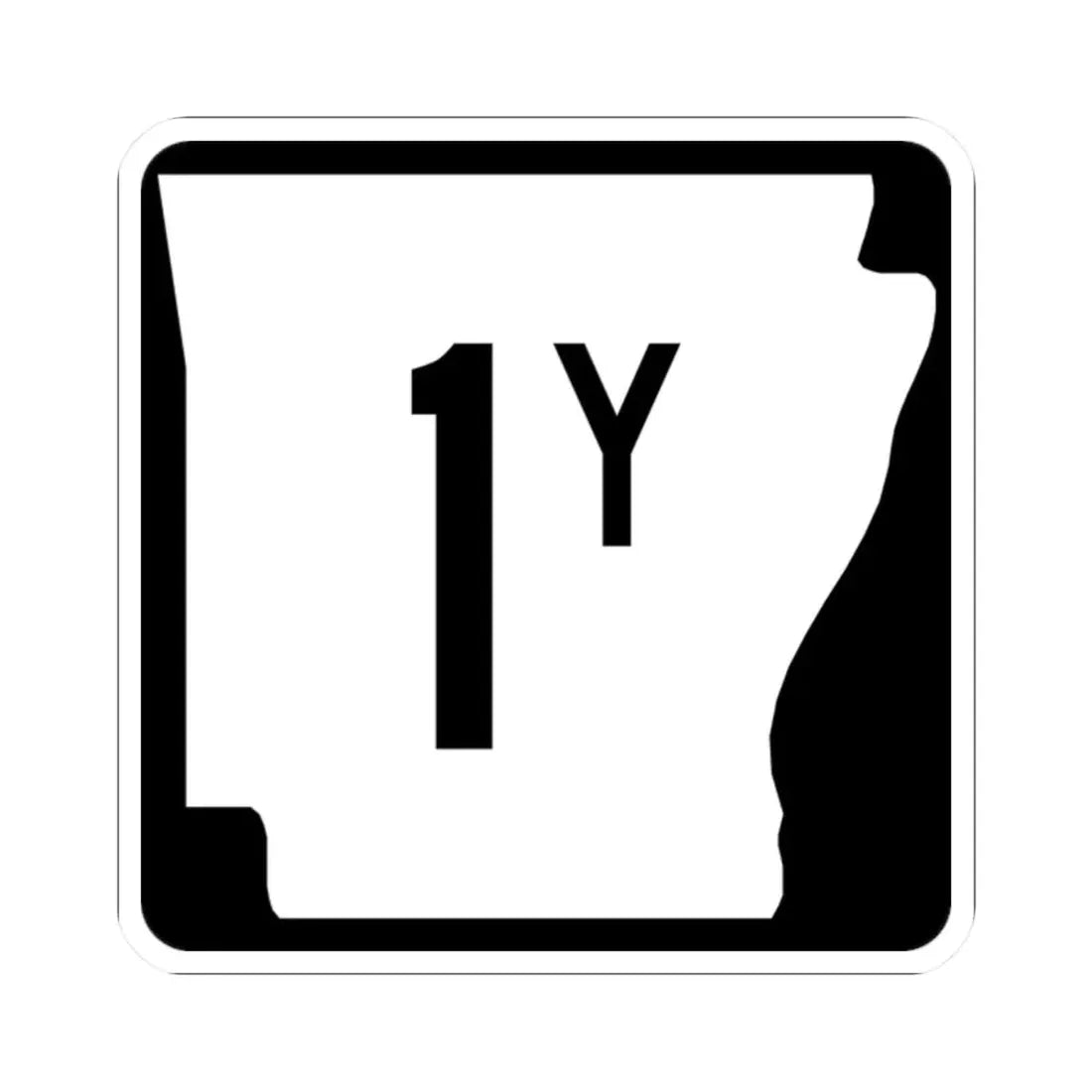Arkansas 1Y (Arkansas) (Road Sign) STICKER Vinyl Kiss-Cut Decal 2 Inch White - The Sticker Space