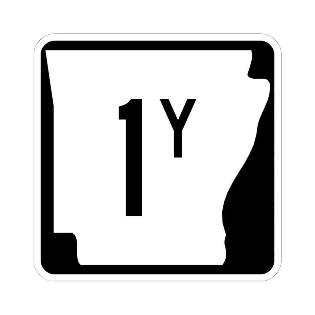 Arkansas 1Y (Arkansas) (Road Sign) STICKER Vinyl Kiss-Cut Decal 6 Inch White - The Sticker Space