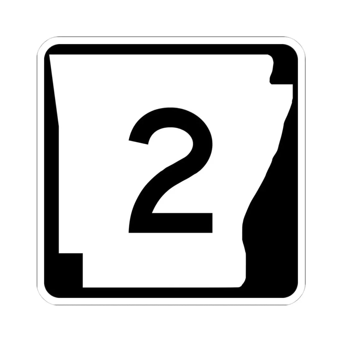 Arkansas 2 (Arkansas) (Road Sign) STICKER Vinyl Kiss-Cut Decal 4 Inch White - The Sticker Space