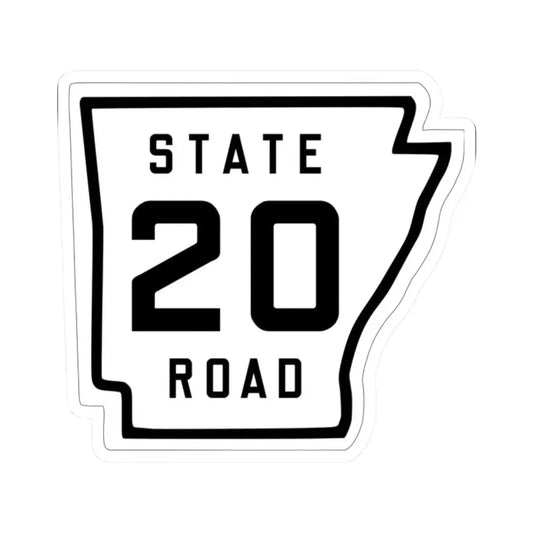 Arkansas 20 1926 (Arkansas) (Road Sign) STICKER Vinyl Kiss-Cut Decal 2 Inch White - The Sticker Space