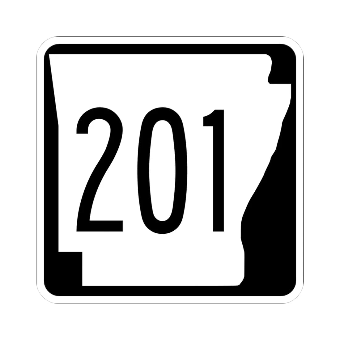 Arkansas 201 1970 (Arkansas) (Road Sign) STICKER Vinyl Kiss-Cut Decal 3 Inch White - The Sticker Space
