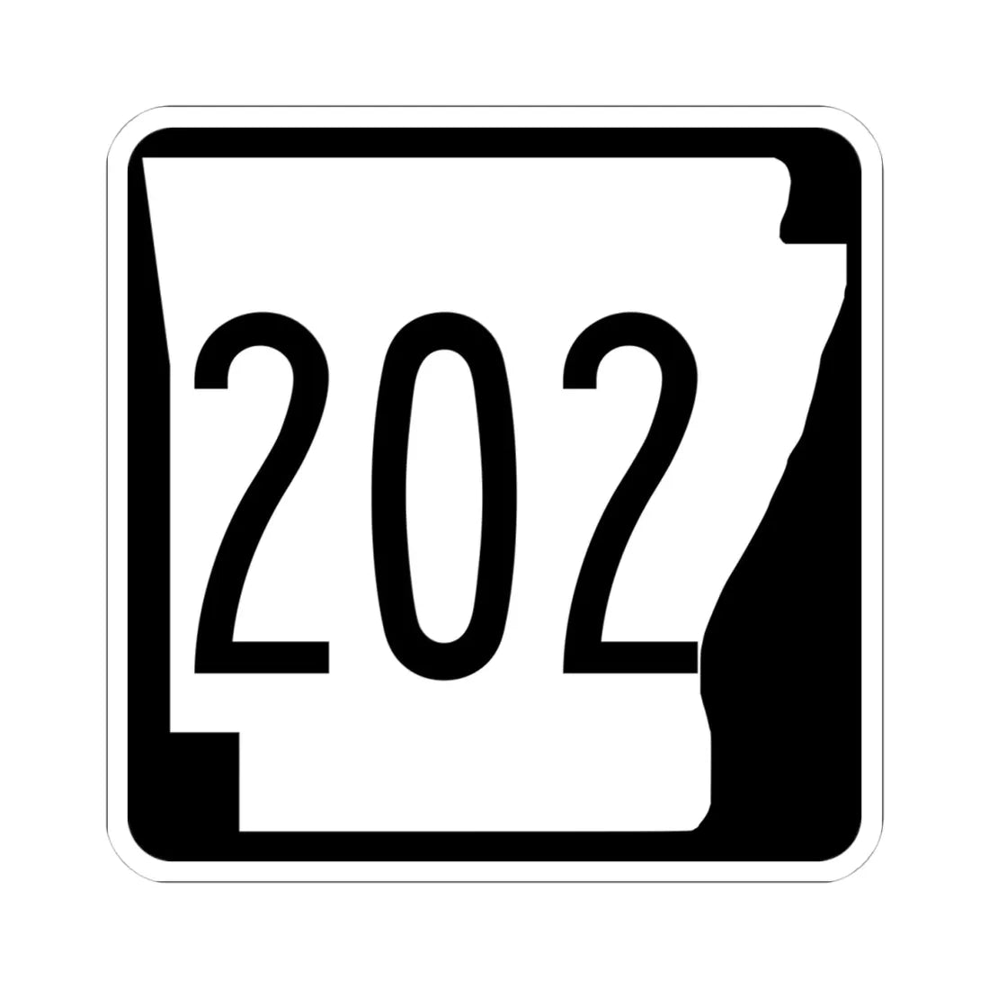 Arkansas 202 1970 (Arkansas) (Road Sign) STICKER Vinyl Kiss-Cut Decal 4 Inch White - The Sticker Space