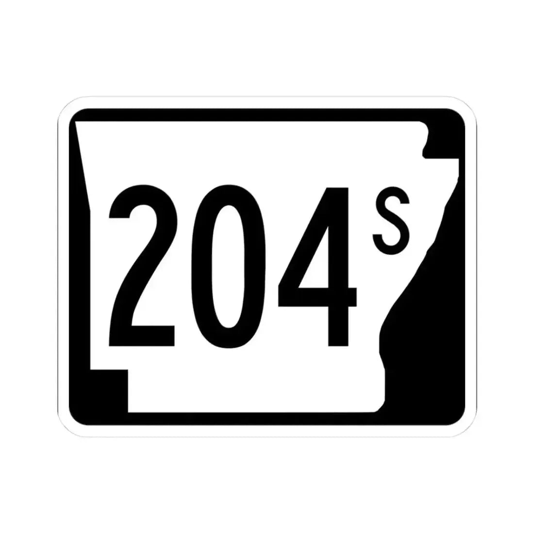 Arkansas 204S (Arkansas) (Road Sign) STICKER Vinyl Kiss-Cut Decal 3 Inch White - The Sticker Space