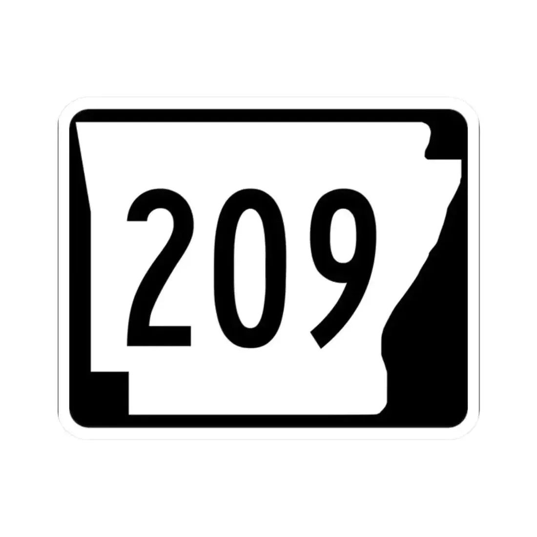 Arkansas 209 (Arkansas) (Road Sign) STICKER Vinyl Kiss-Cut Decal 2 Inch White - The Sticker Space