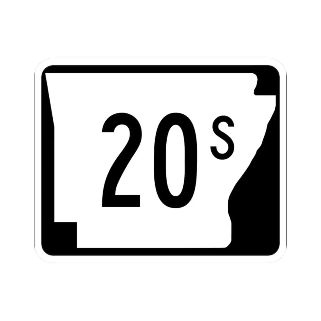Arkansas 20S (Arkansas) (Road Sign) STICKER Vinyl Kiss-Cut Decal 2 Inch White - The Sticker Space