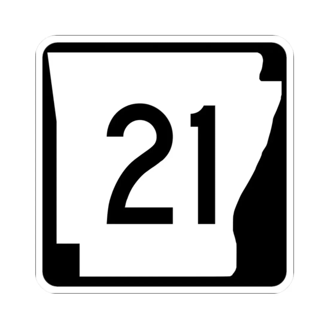 Arkansas 21 (Arkansas) (Road Sign) STICKER Vinyl Kiss-Cut Decal 2 Inch White - The Sticker Space