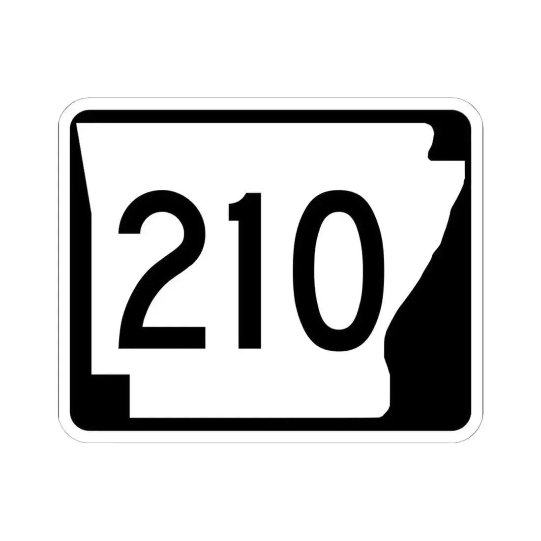 Arkansas 210 (Arkansas) (Road Sign) STICKER Vinyl Kiss-Cut Decal 6 Inch White - The Sticker Space