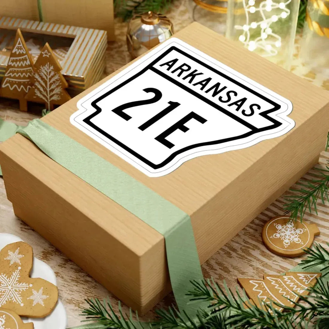 Arkansas 21E 1948 (Arkansas) (Road Sign) STICKER Vinyl Kiss-Cut Decal - The Sticker Space