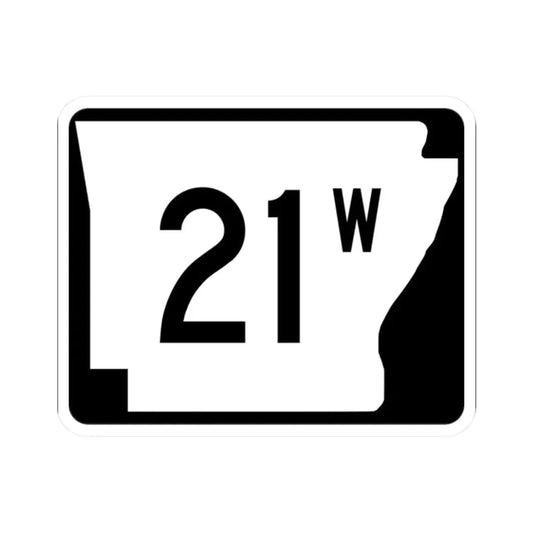 Arkansas 21W (Arkansas) (Road Sign) STICKER Vinyl Kiss-Cut Decal 2 Inch White - The Sticker Space