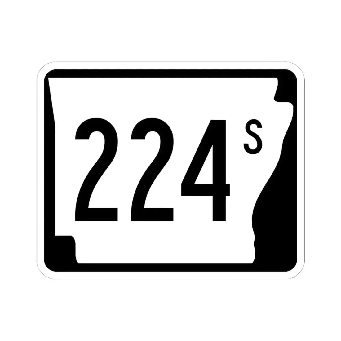 Arkansas 224S (Arkansas) (Road Sign) STICKER Vinyl Kiss-Cut Decal 4 Inch White - The Sticker Space