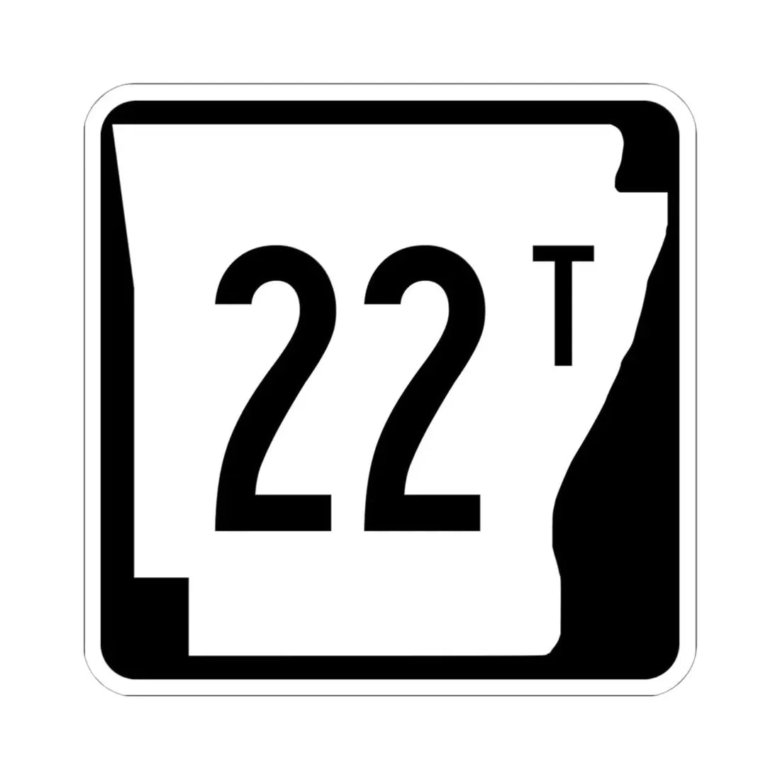 Arkansas 22T (Arkansas) (Road Sign) STICKER Vinyl Kiss-Cut Decal 6 Inch White - The Sticker Space