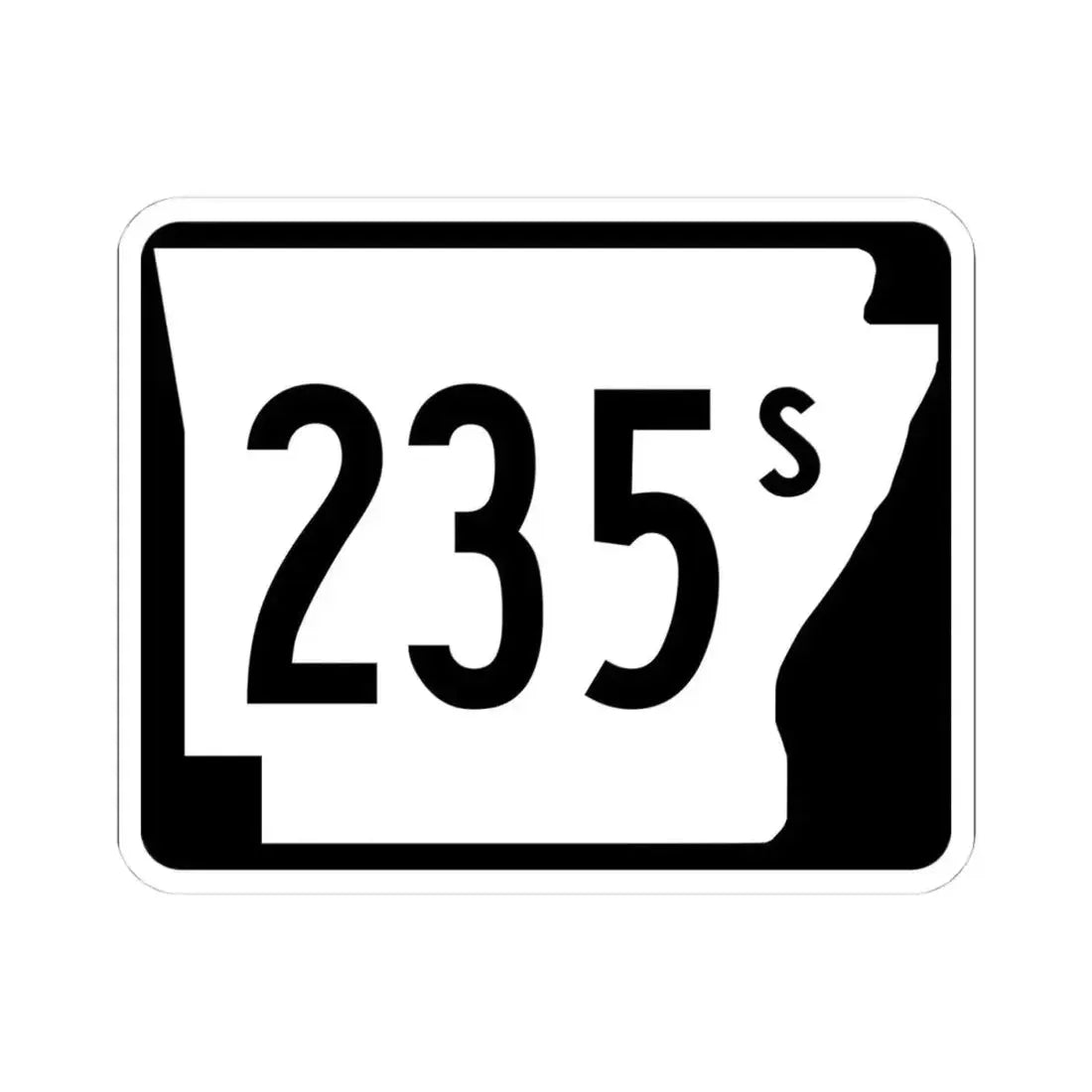 Arkansas 235S (Arkansas) (Road Sign) STICKER Vinyl Kiss-Cut Decal 4 Inch White - The Sticker Space