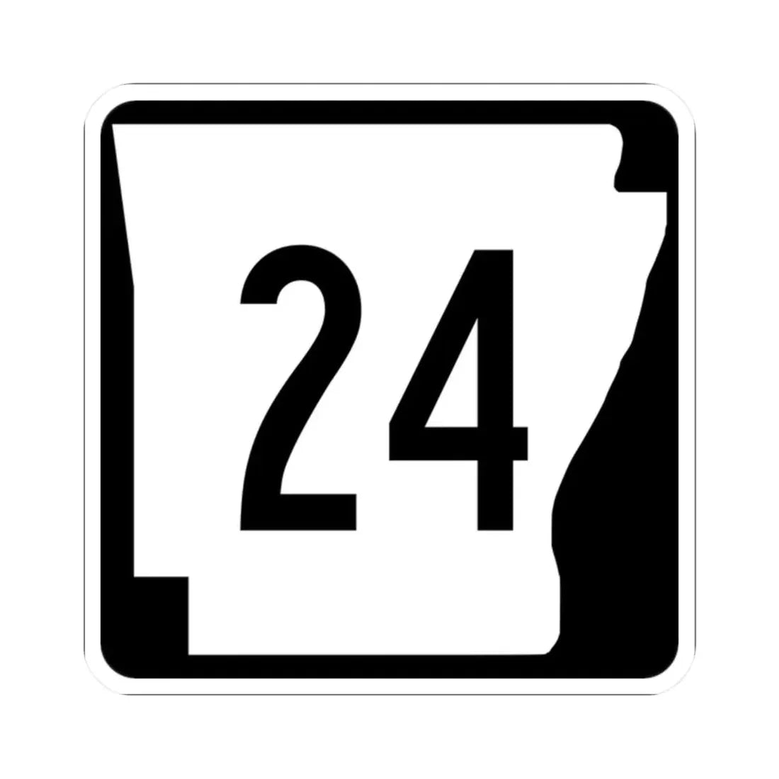 Arkansas 24 (Arkansas) (Road Sign) STICKER Vinyl Kiss-Cut Decal 2 Inch White - The Sticker Space