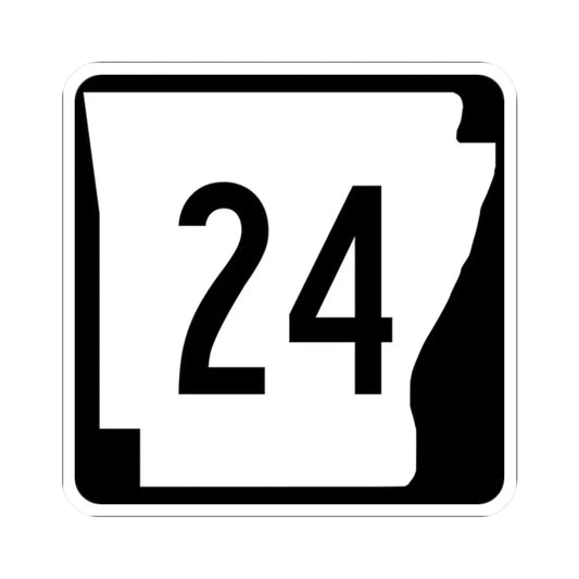 Arkansas 24 (Arkansas) (Road Sign) STICKER Vinyl Kiss-Cut Decal 2 Inch White - The Sticker Space
