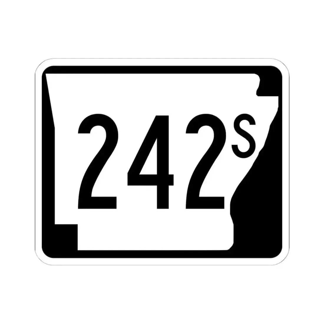 Arkansas 242S (Arkansas) (Road Sign) STICKER Vinyl Kiss-Cut Decal 6 Inch White - The Sticker Space