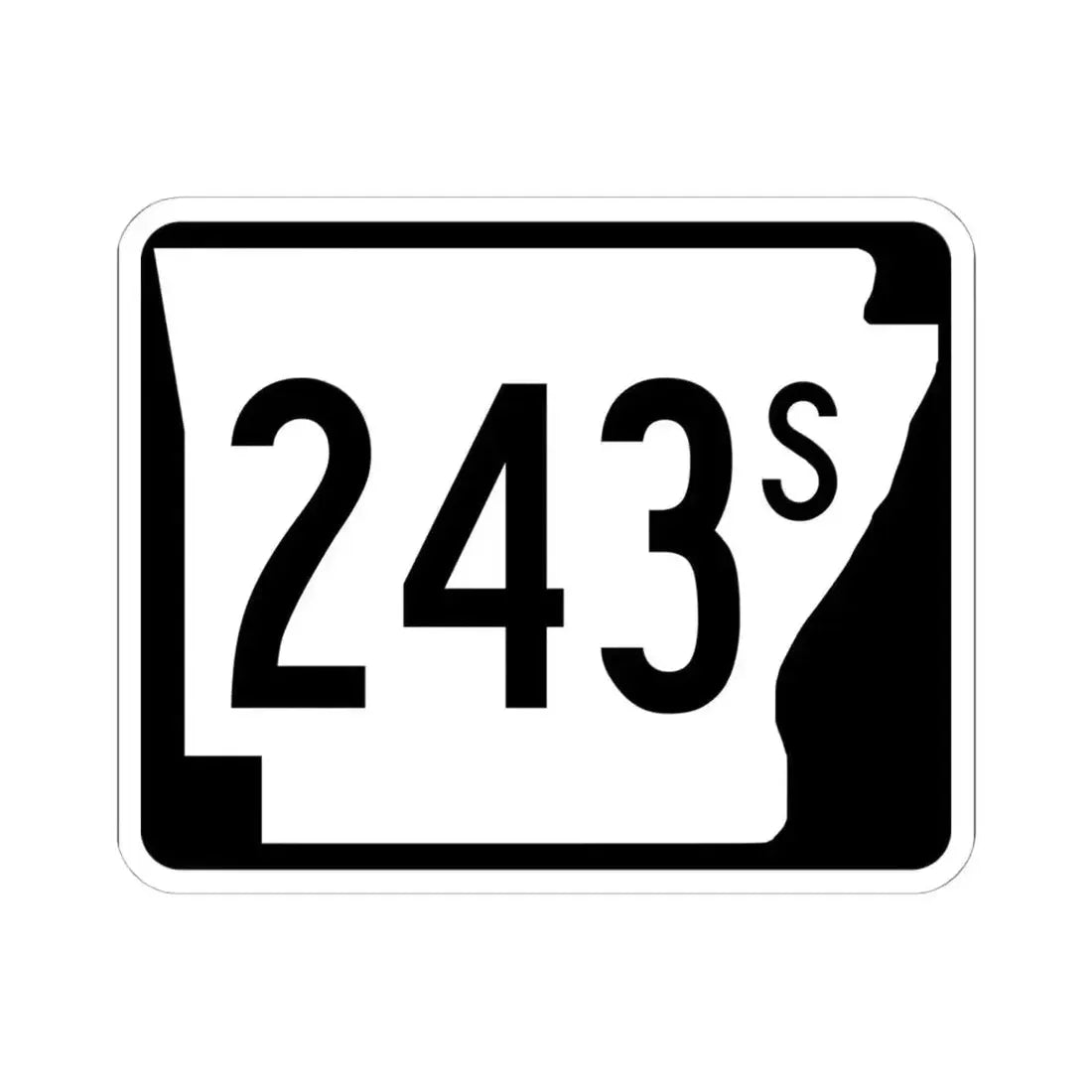 Arkansas 243S (Arkansas) (Road Sign) STICKER Vinyl Kiss-Cut Decal 6 Inch White - The Sticker Space