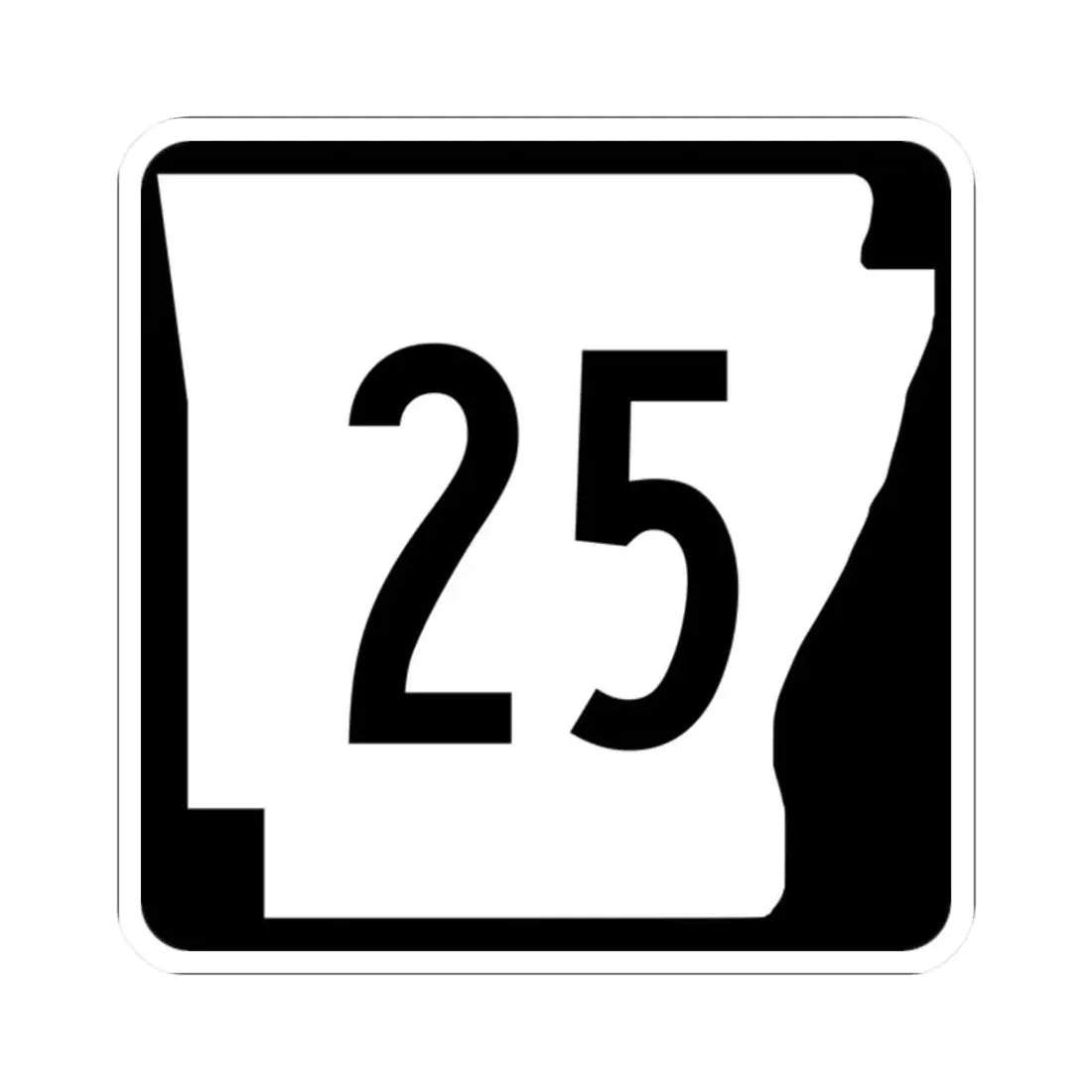 Arkansas 25 (Arkansas) (Road Sign) STICKER Vinyl Kiss-Cut Decal 2 Inch White - The Sticker Space