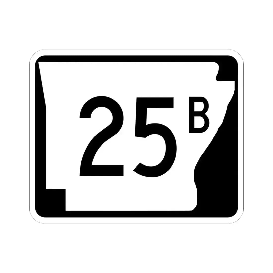 Arkansas 25B (Arkansas) (Road Sign) STICKER Vinyl Kiss-Cut Decal 4 Inch White - The Sticker Space