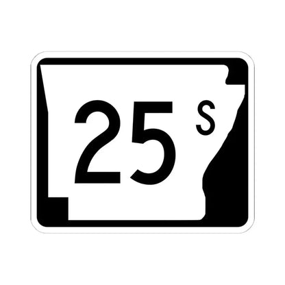 Arkansas 25S (Arkansas) (Road Sign) STICKER Vinyl Kiss-Cut Decal 6 Inch White - The Sticker Space