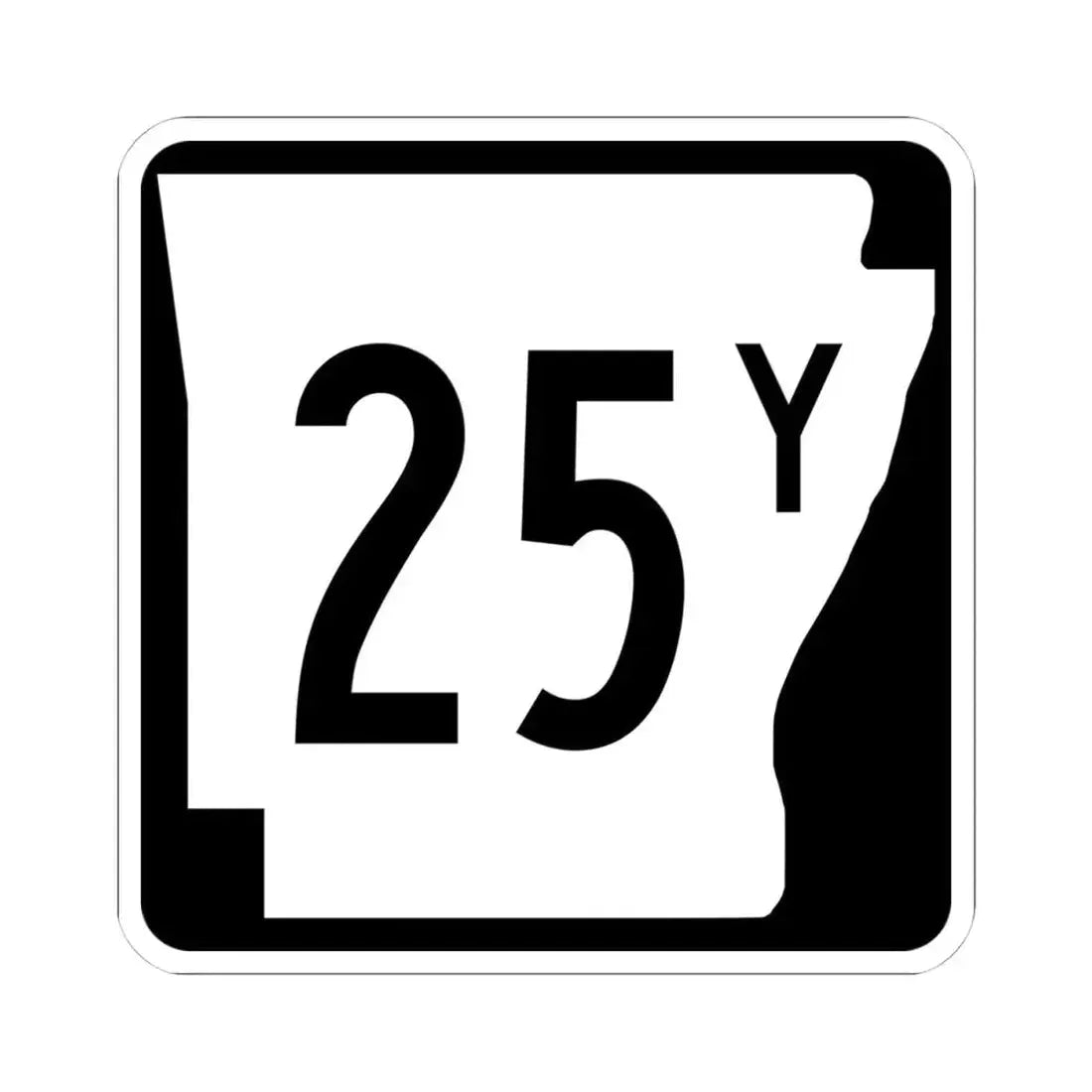 Arkansas 25Y (Arkansas) (Road Sign) STICKER Vinyl Kiss-Cut Decal 4 Inch White - The Sticker Space