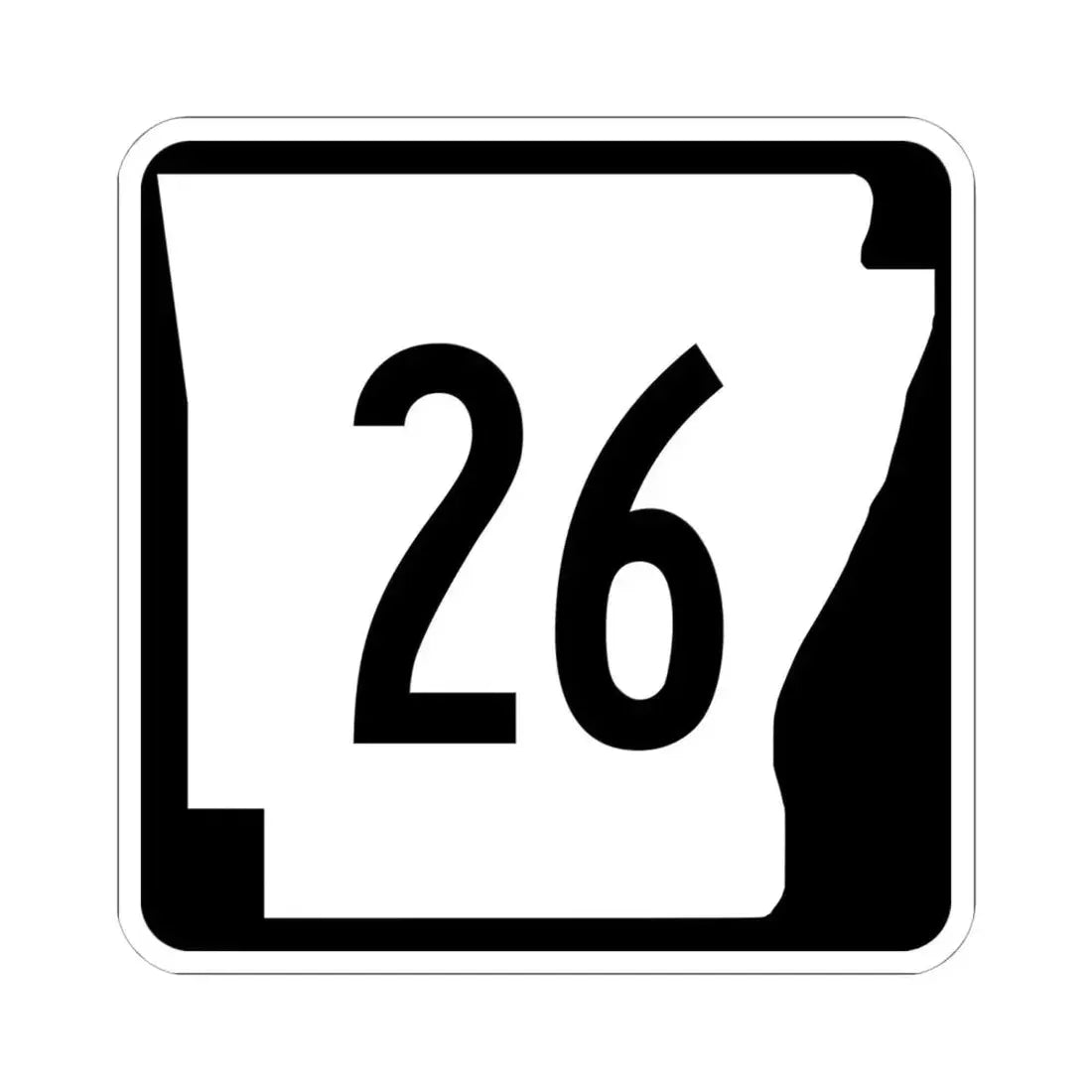 Arkansas 26 (Arkansas) (Road Sign) STICKER Vinyl Kiss-Cut Decal 6 Inch White - The Sticker Space