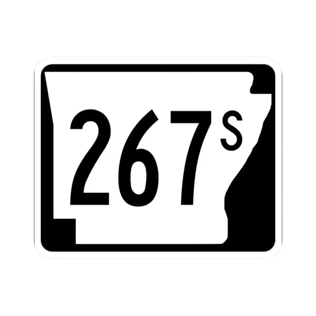 Arkansas 267S (Arkansas) (Road Sign) STICKER Vinyl Kiss-Cut Decal 2 Inch White - The Sticker Space