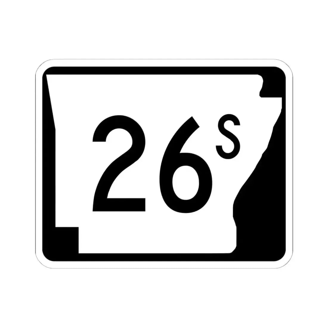 Arkansas 26S (Arkansas) (Road Sign) STICKER Vinyl Kiss-Cut Decal 6 Inch White - The Sticker Space