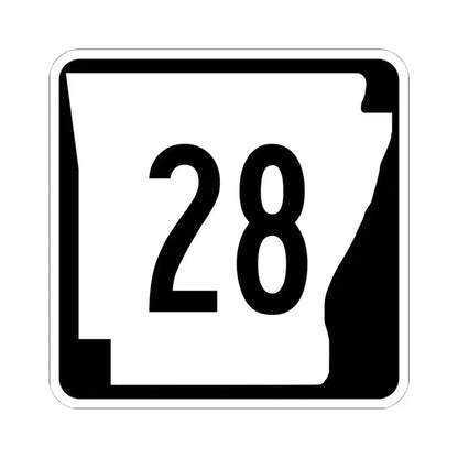 Arkansas 28 (Arkansas) (Road Sign) STICKER Vinyl Kiss-Cut Decal 6 Inch White - The Sticker Space